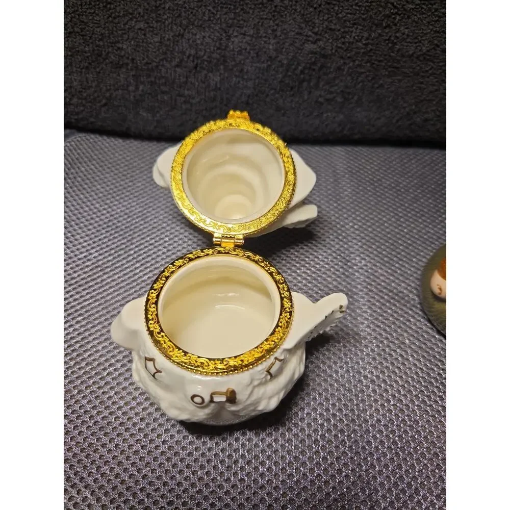 Snowman Trinket Box And Figurine